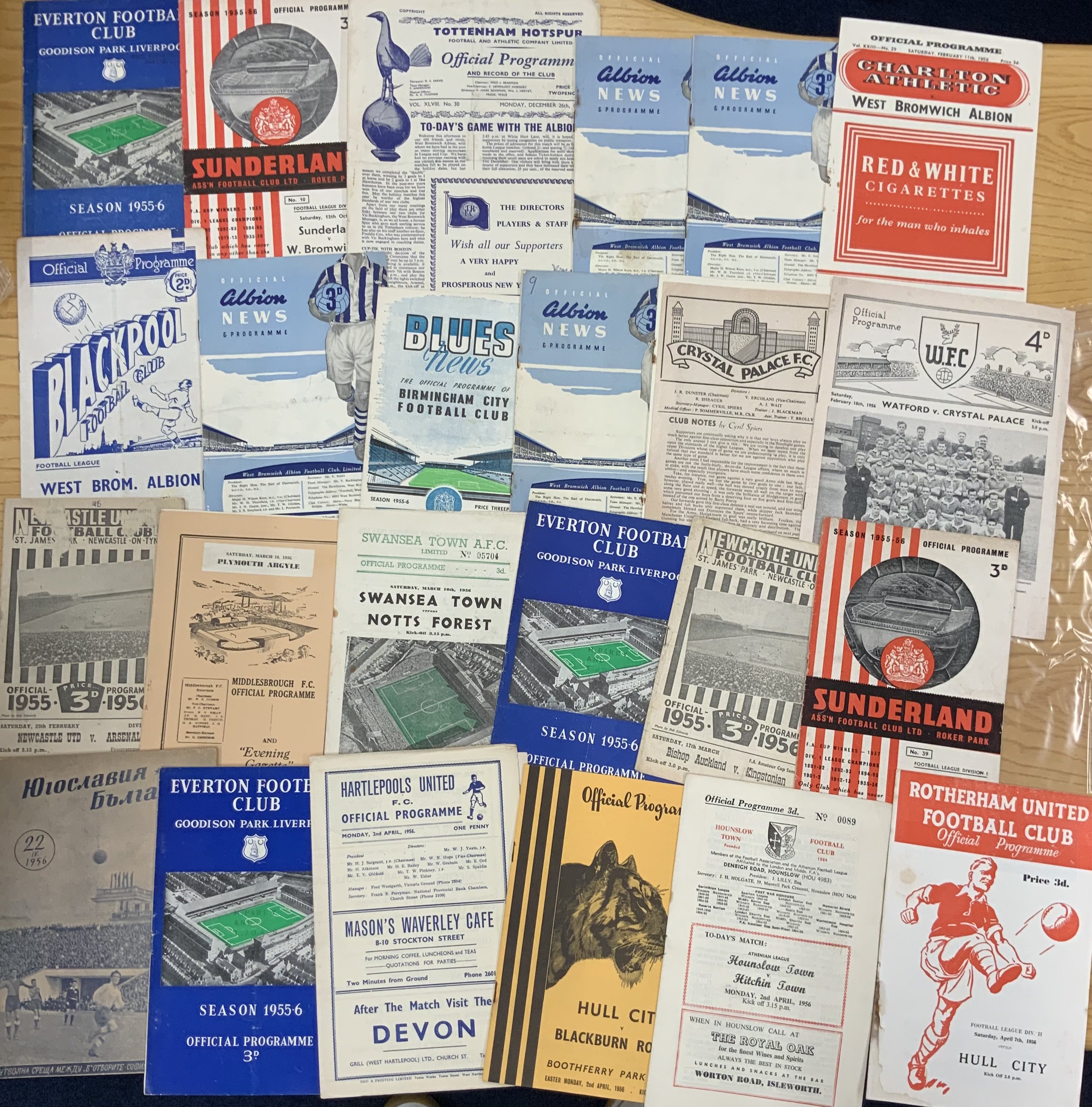 LOT OF THE DAY 1950s Football Programme Box: Incre