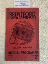 37/38 Brentford v Charlton Football Programme: Goo