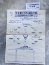 60/61 Portsmouth v Chelsea League Cup Football Pro