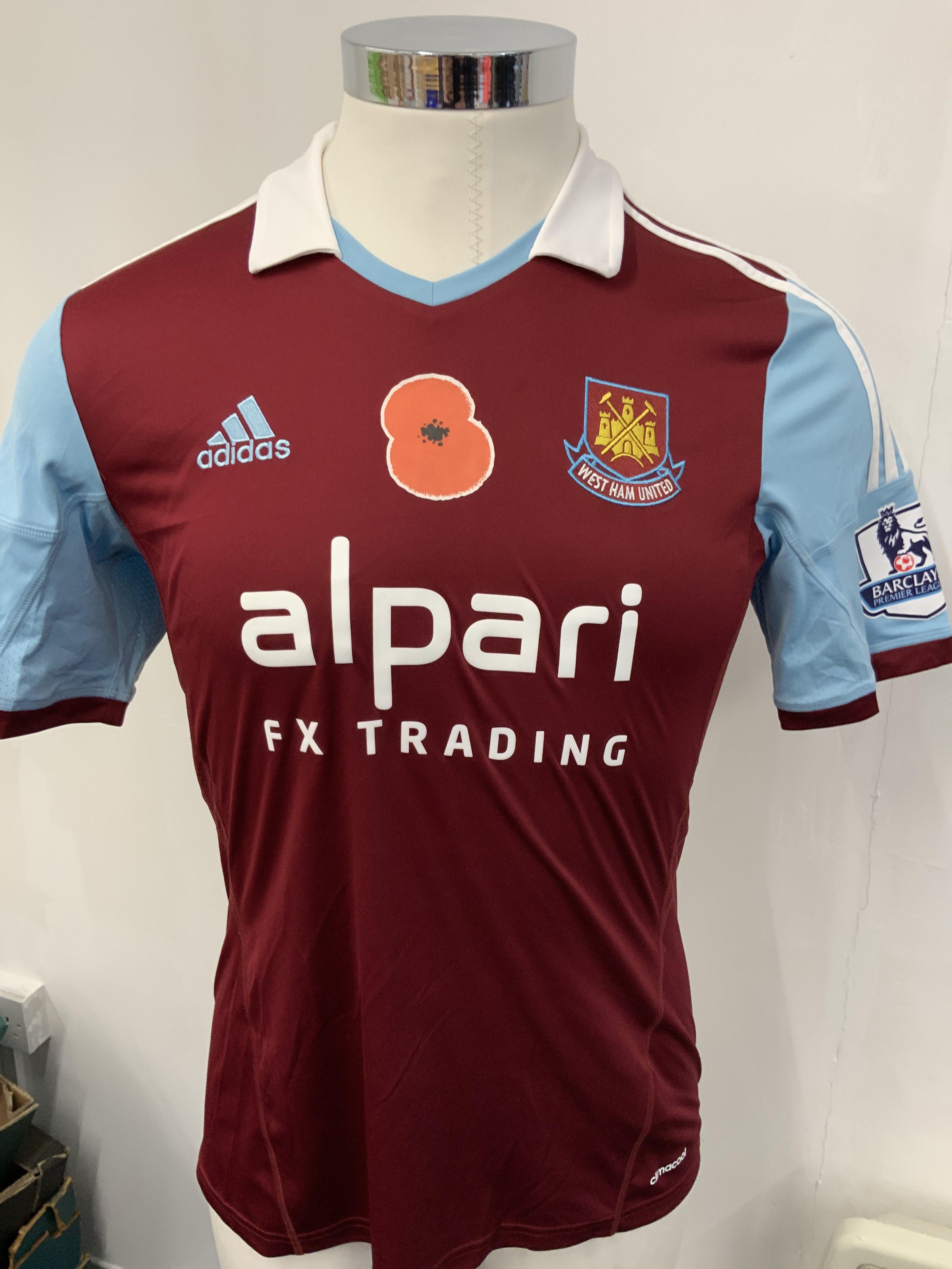 2013 - 2014 West Ham Match Worn Poppy Football Shi