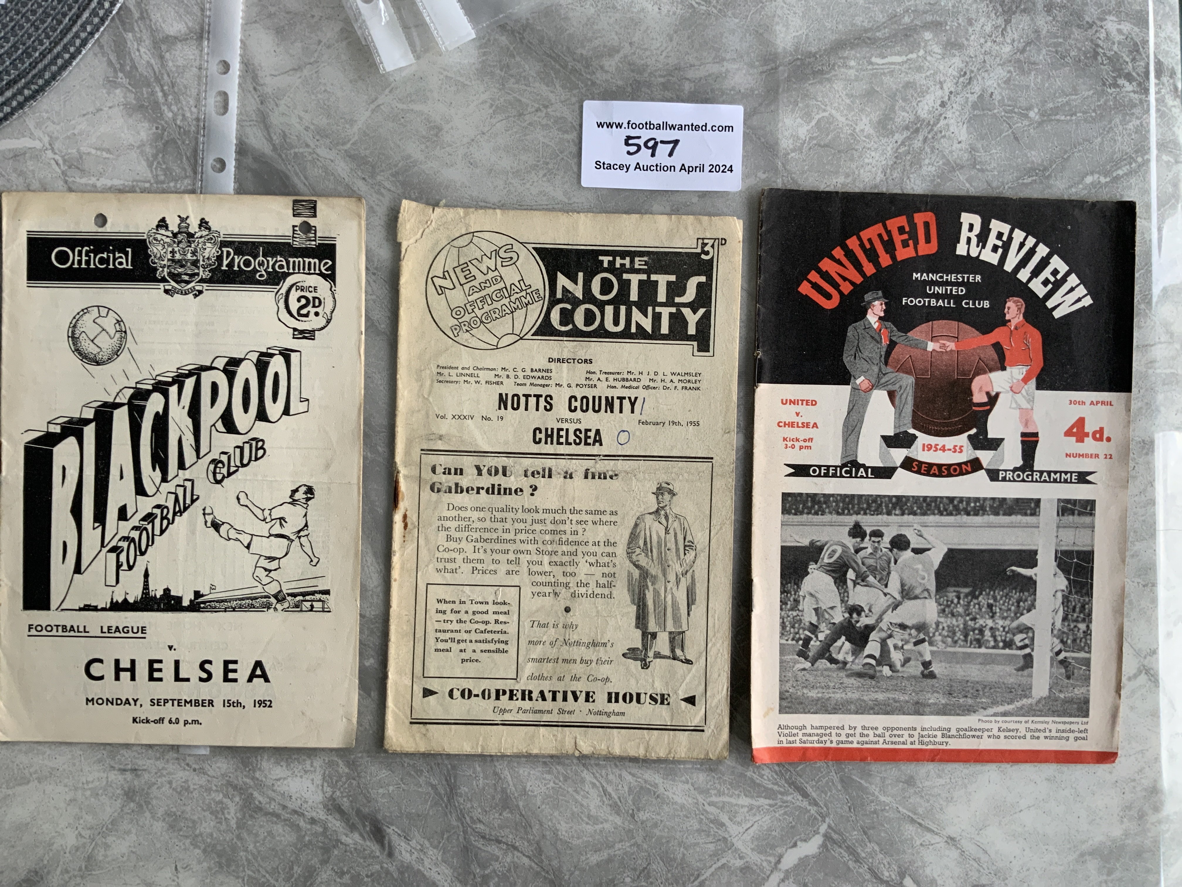 Chelsea 1950s Football Programmes: 14 homes from 1