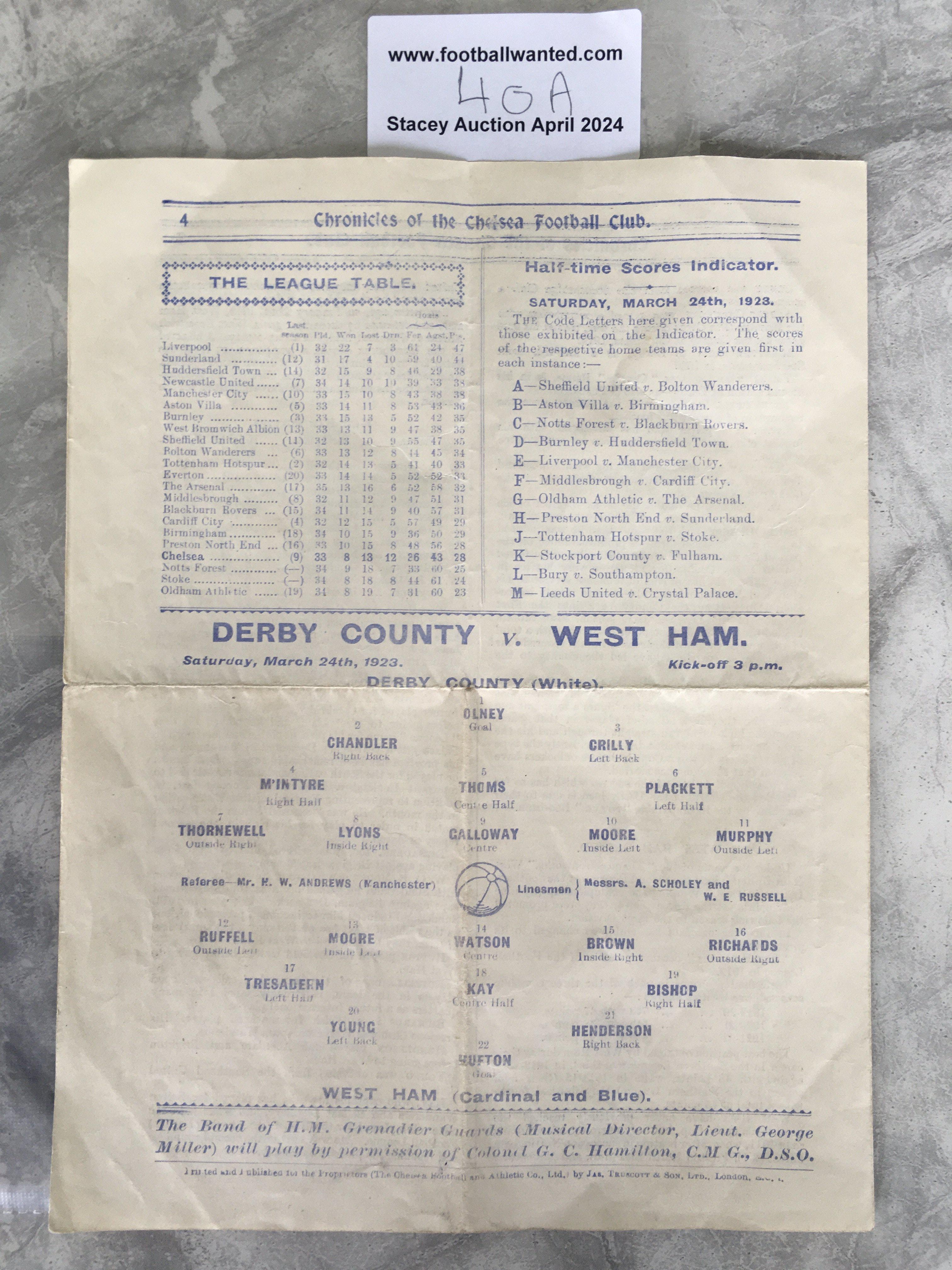 1923 Derby V West Ham FA Cup Semi Final Football P - Image 2 of 3