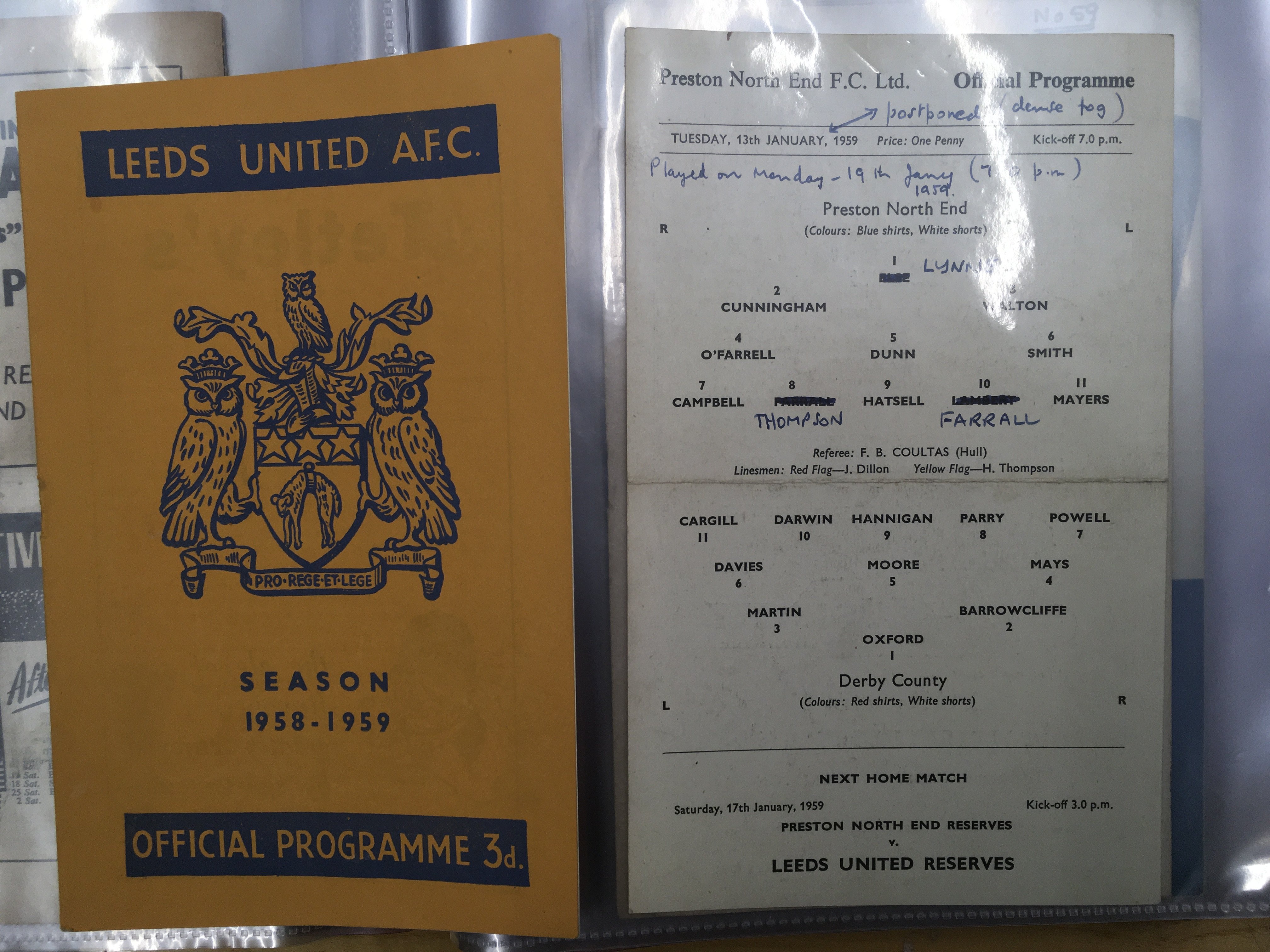 Preston 58/59 Football Programmes: Nice home and a - Image 2 of 2
