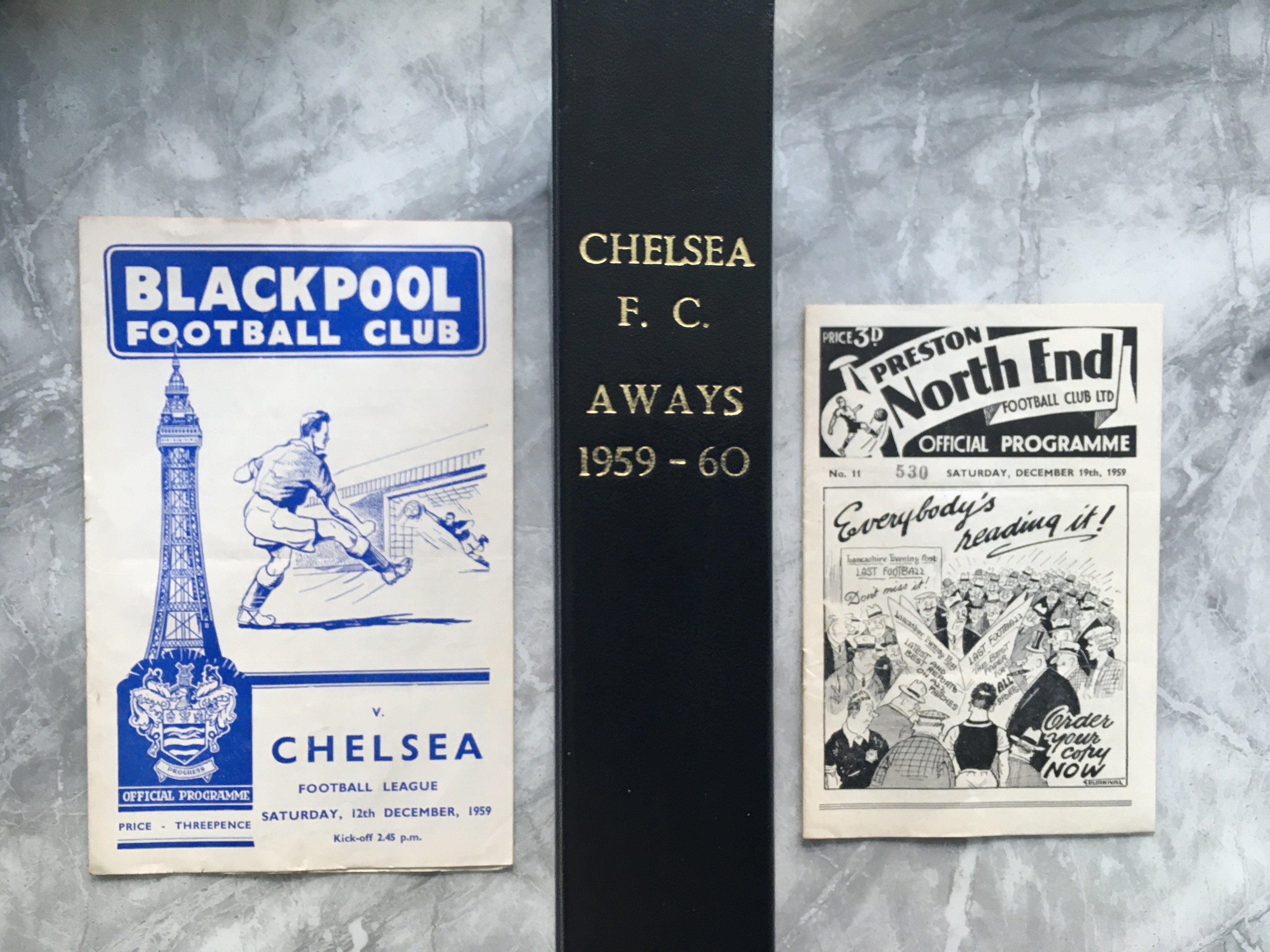 59/60 Chelsea Complete Away Football Programmes: A