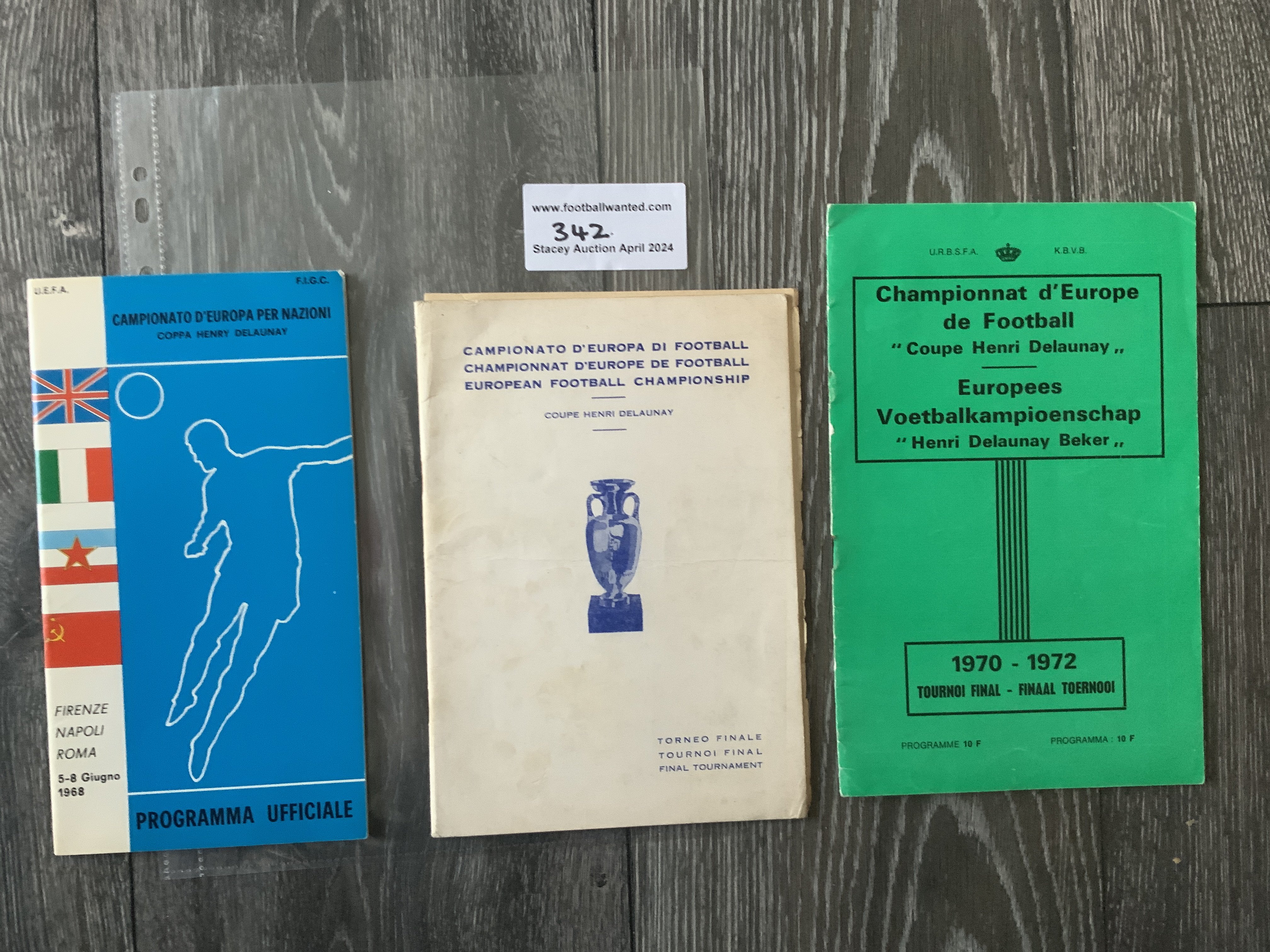 1968 + 1972 Euros Football Programmes: 1968 tourna