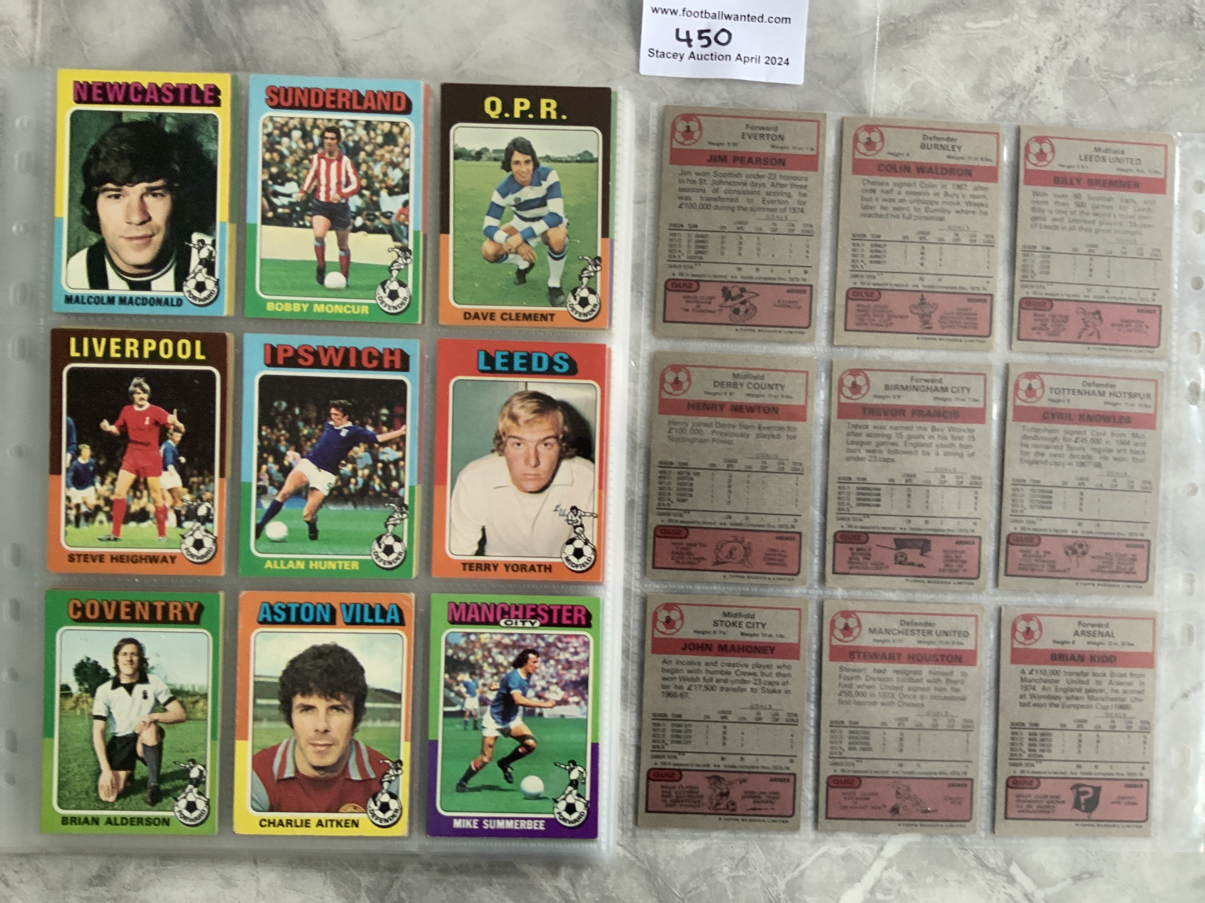 Topps 1974 - 1975 Footballers Football Card Set: C - Image 2 of 3