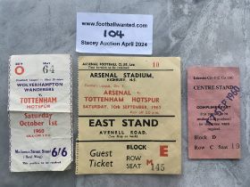 60/61 Tottenham Away Football Tickets: Double seas