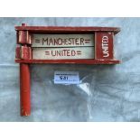 Manchester United Old Wooden Football Rattle: Red