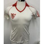 80/81 Seville Match Worn Football Shirt: White wit