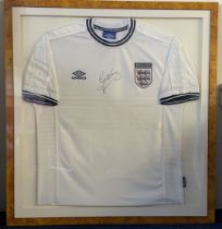 Glen Hoddle Signed Framed England Shirt: 2000 home