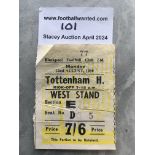 60/61 Blackpool v Tottenham Football Ticket: Incre
