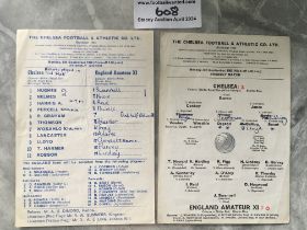 1960s Chelsea v England Amateur X1 Football Progra