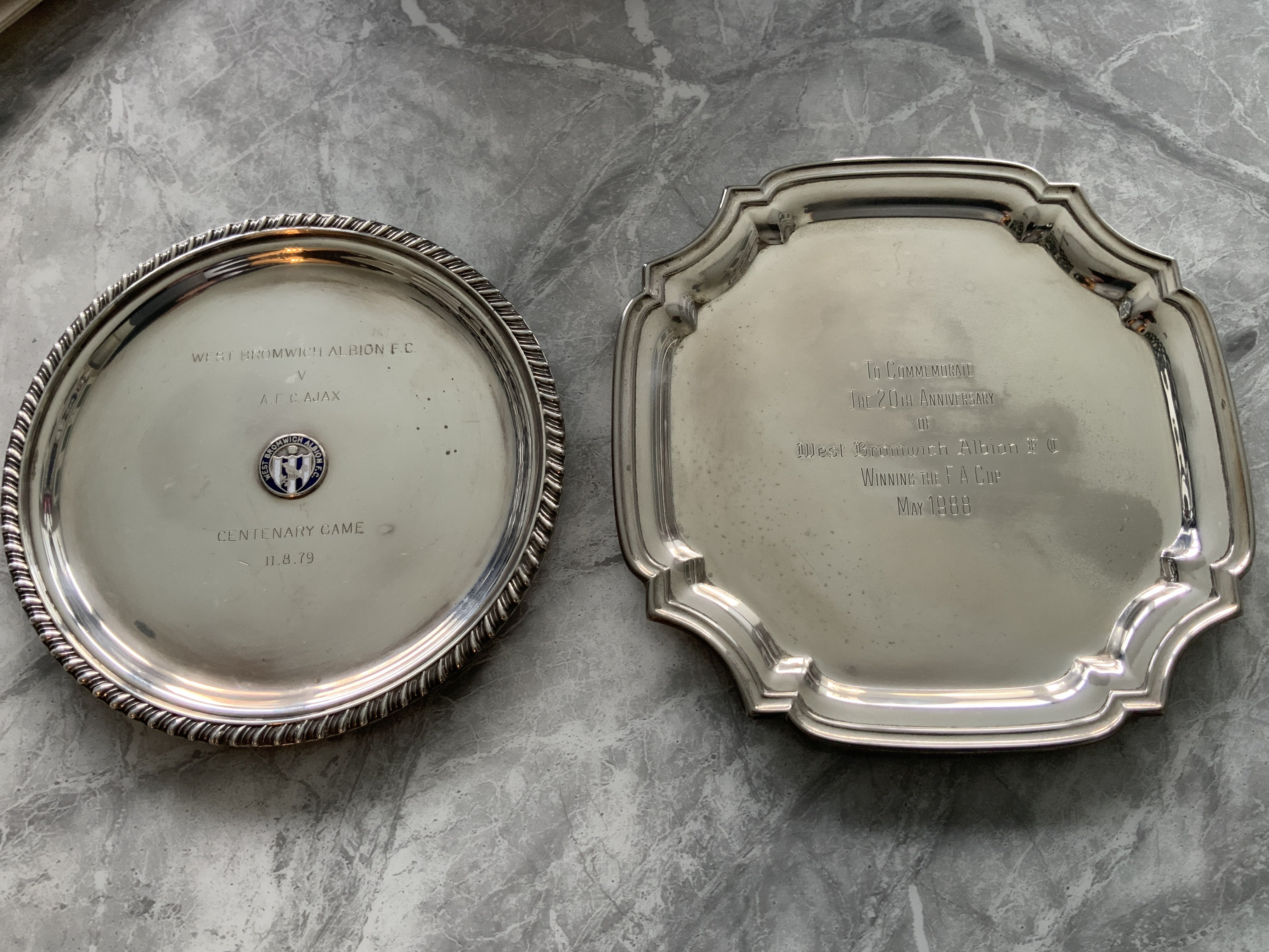 John Wile West Brom Players Silver Football Plates