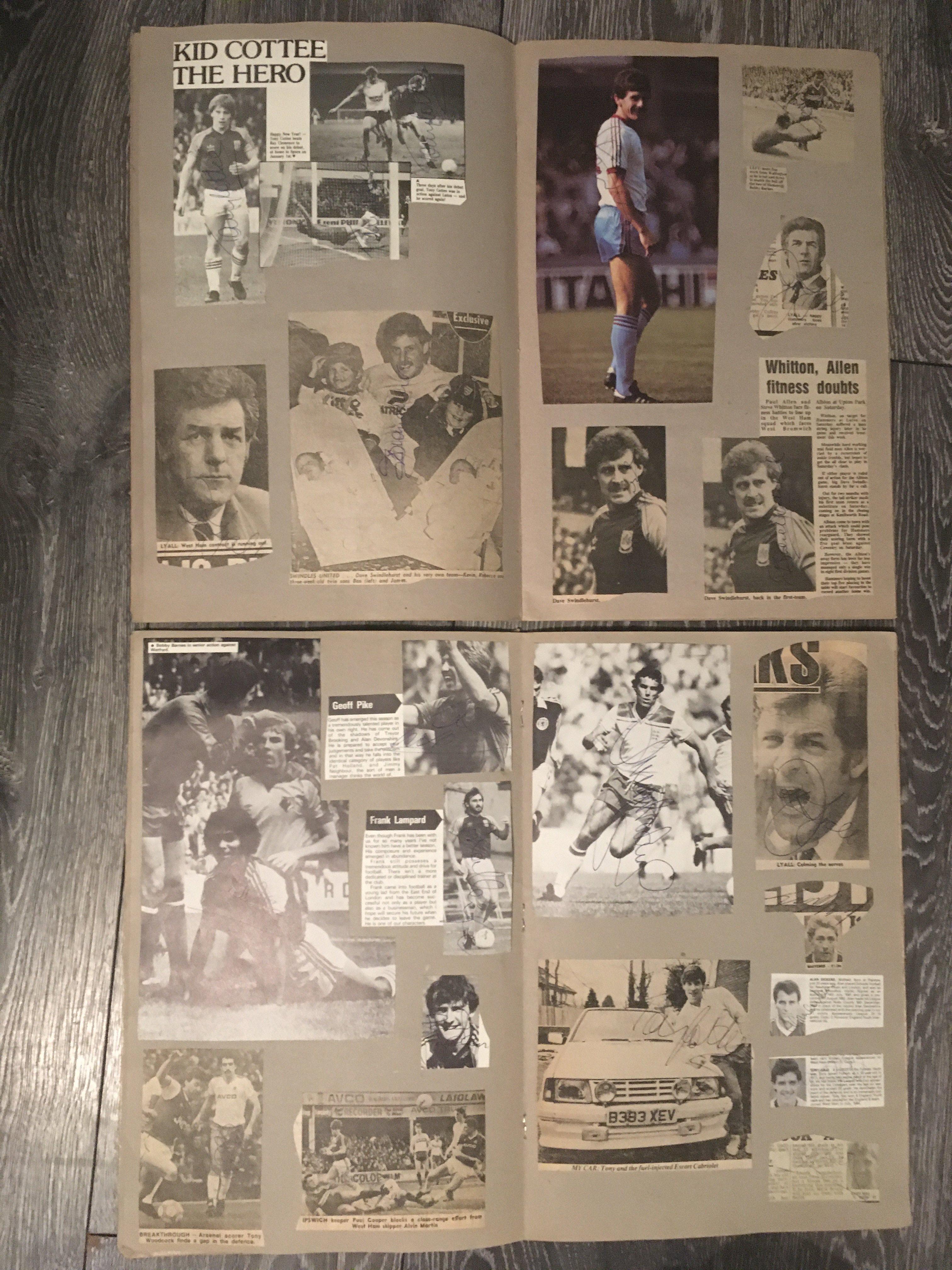 West Ham 1980s Signed Football Scrapbook: Genuine