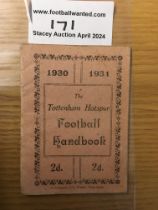 1930 - 1931 Tottenham Football Handbook: Very good