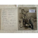 England 1962 World Cup Signed Football Menu + Phot