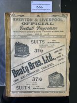1910 Liverpool Senior Cup Final Programme: Everton