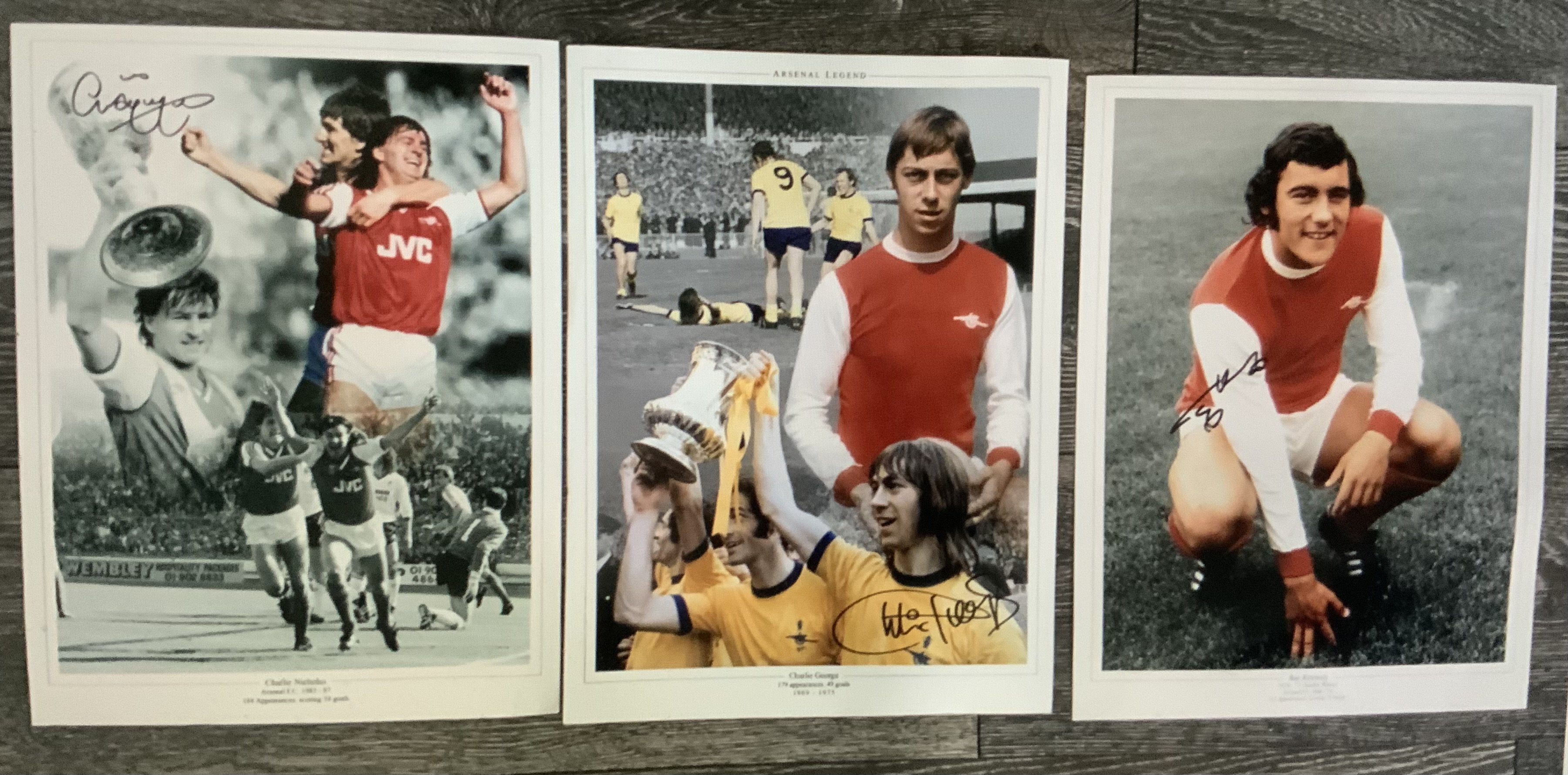 Arsenal Signed Football Photos: Folder containing