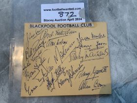 1953 Blackpool FA Cup Winners Autograph Page: Remo