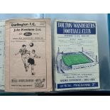 Bolton Wanderers 60/61 Football Programmes: Near c