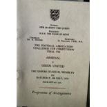 1972 FA Cup Final Itinerary Arsenal v Leeds United