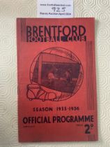 35/36 Brentford v Portsmouth Football Programme: L