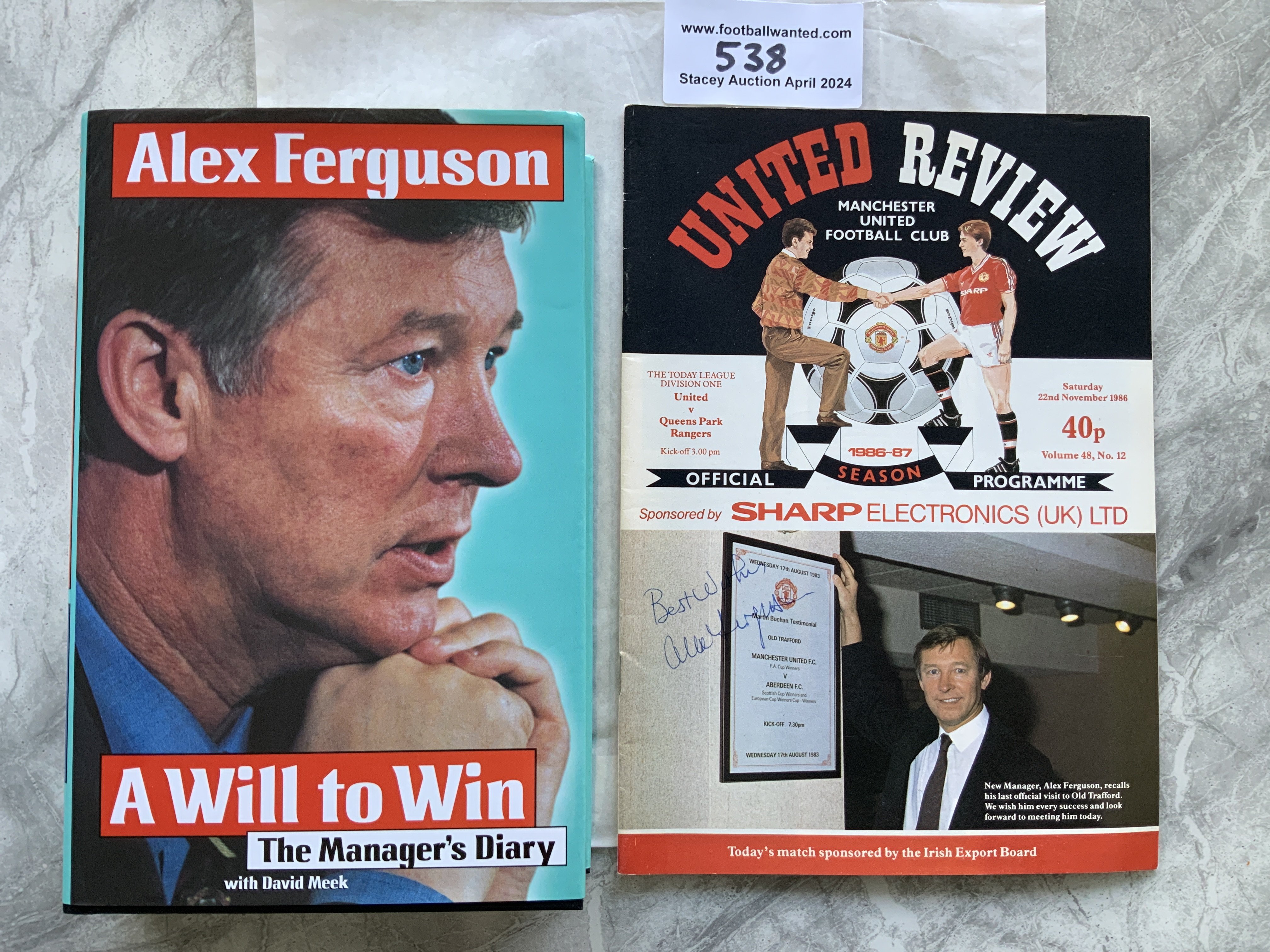 Alex Ferguson Manchester United Football Memorabil