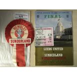 1973 Sunderland FA Cup Final Football Memorabilia: