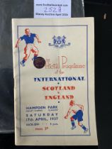 1937 Scotland v England Football Programme: Full I