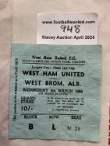 1966 League Cup Final Football Ticket: West Ham v