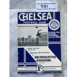 67/68 Chelsea v Wolves Postponed Football Programm