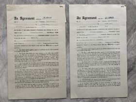 Charlton 58/59 Football Contracts: Original contra