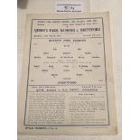 42/43 QPR v Brentford Cup Football Programme: Leag