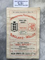 1936 Wales v England Football Programme: Fair cond