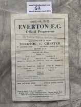 43/44 Everton v Chester Football Programme: Good c