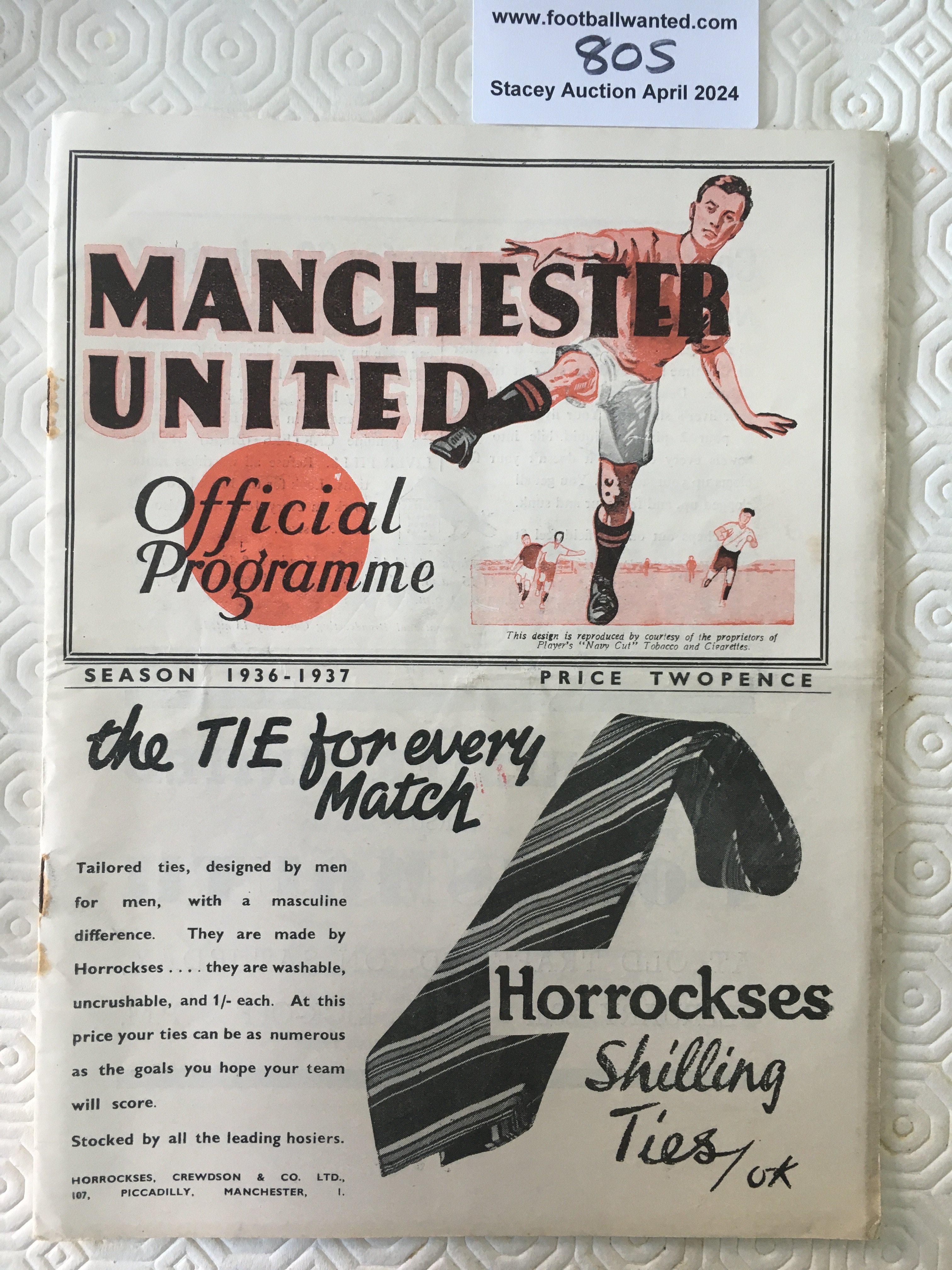 36/37 Manchester United v Brentford Football Progr