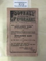 1919 - 1920 Liverpool v Preston Football Programme