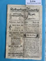1923 - 1924 Rotherham County v Durham Football Pro