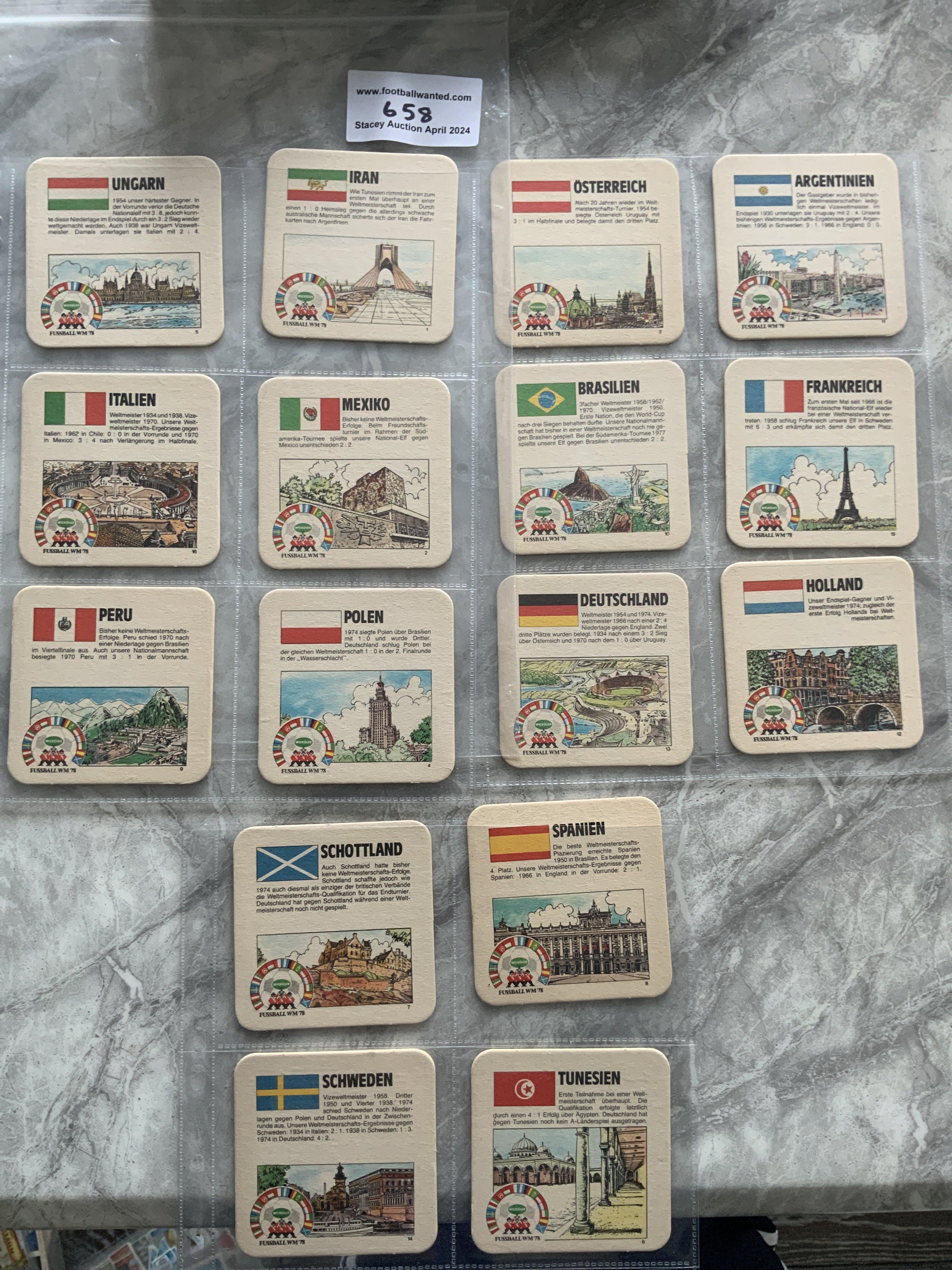 1978 German World Cup Beer Mat Collection: Complet