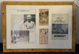 1953 FA Cup Final Framed Display: Original program