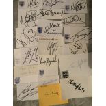 Signed White Cards Of England Football Players: Ma