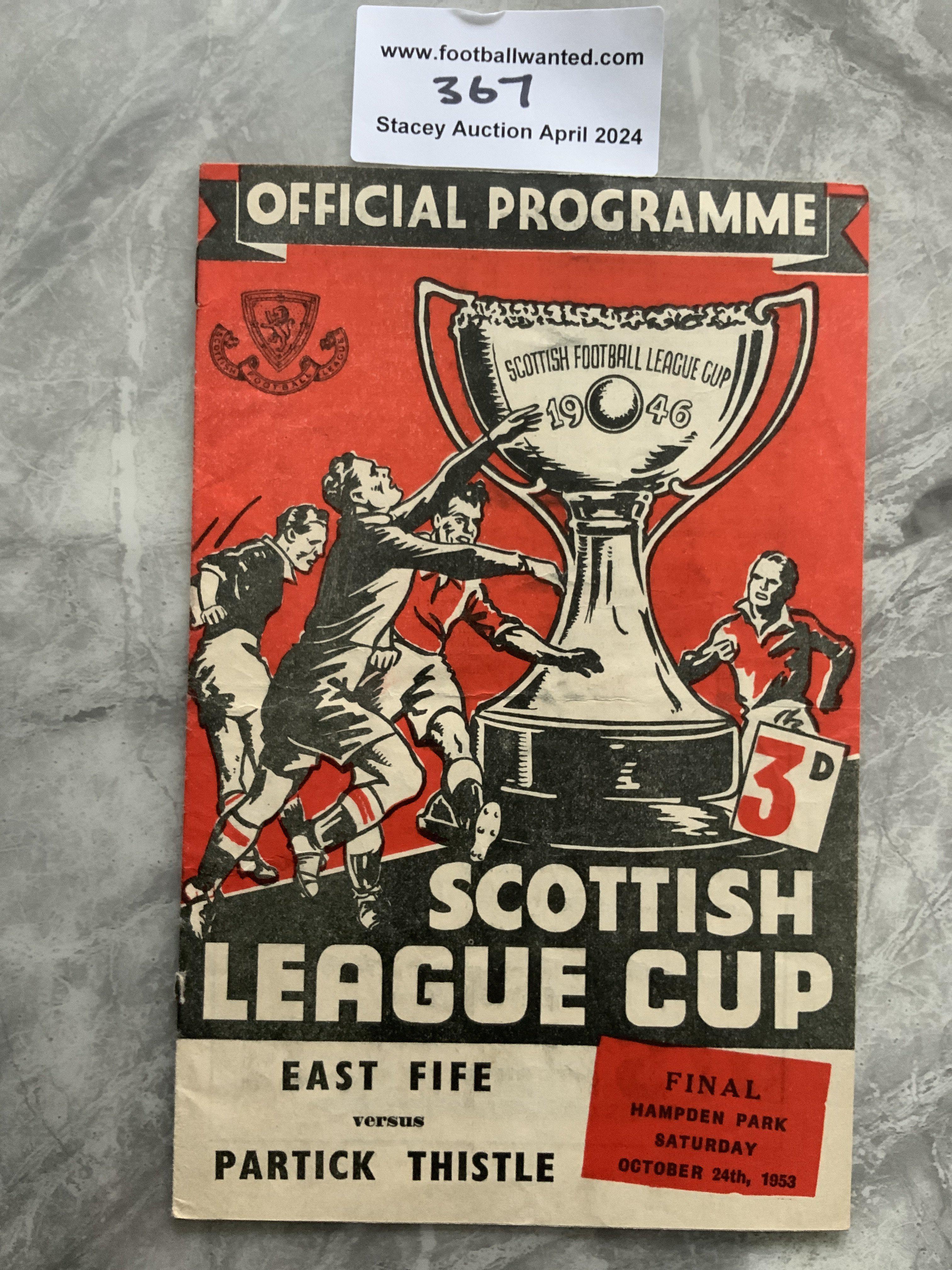 1953 Scottish League Cup Final Football Programme: