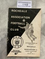 67/68 Rochdale v Manchester United Lancs Cup Footb