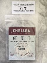 59/60 Chelsea v Fulham Football Ticket: League mat