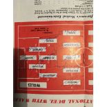 1959 Wales Team Signed Football Programme: Team pa