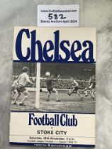 69/70 Chelsea v Stoke City Postponed Football Prog