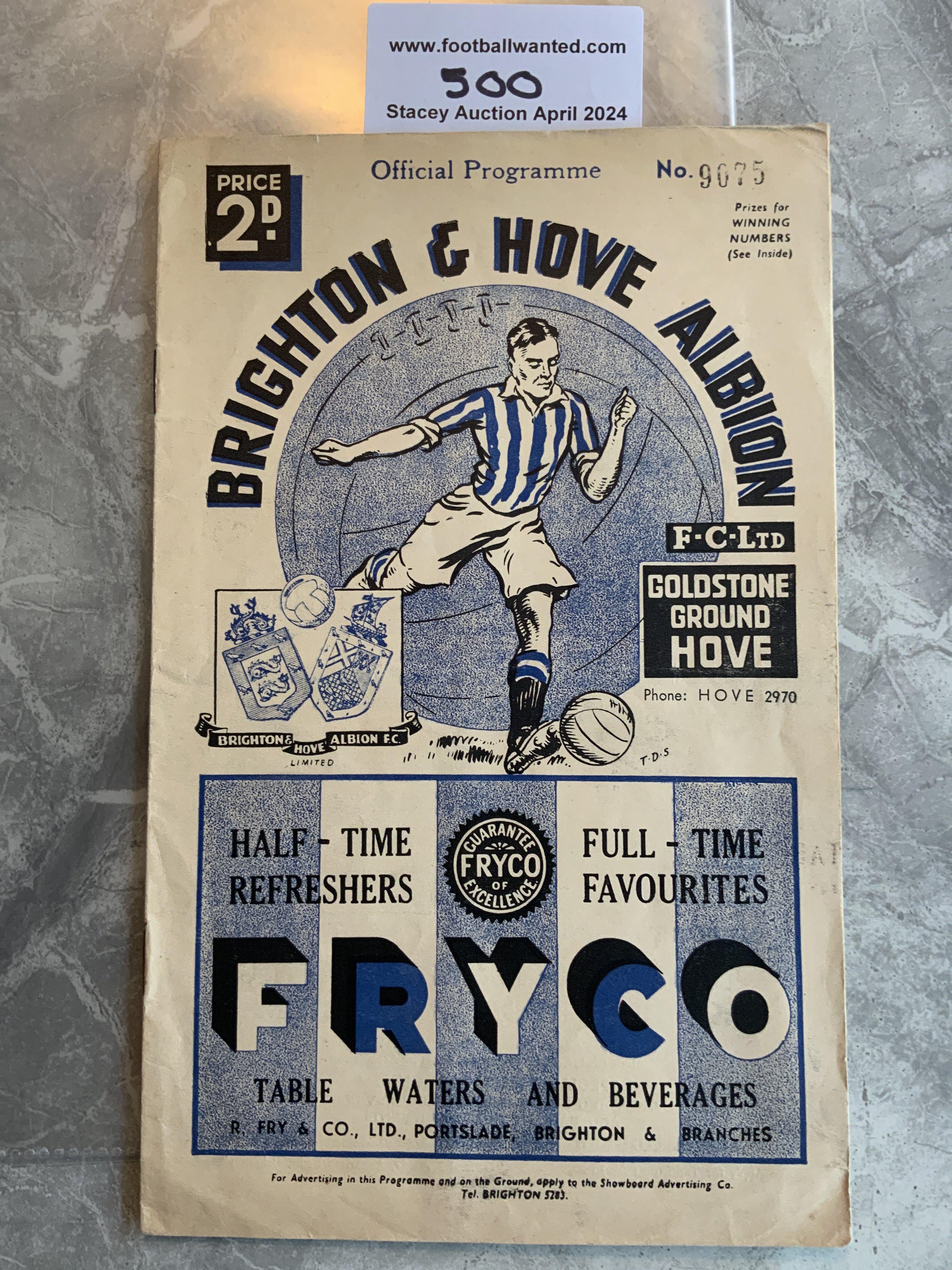 38/39 Brighton v QPR Football Programme: Very good