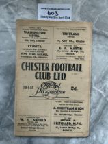 51/52 Chester v Chelsea FA Cup Football Programme: