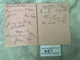 50/51 Manchester United Football Autographs: Two p