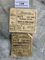 1950s Tottenham Home Friendly Football Tickets: Un